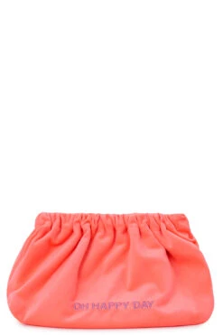 Samt-Clutch Neon Orange