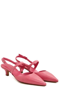 Slingback Pumps Helle Aus Leder